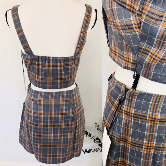 🆕 Blue Plaid Crop Top & Mini Skirt Set - Picture 8 of 8